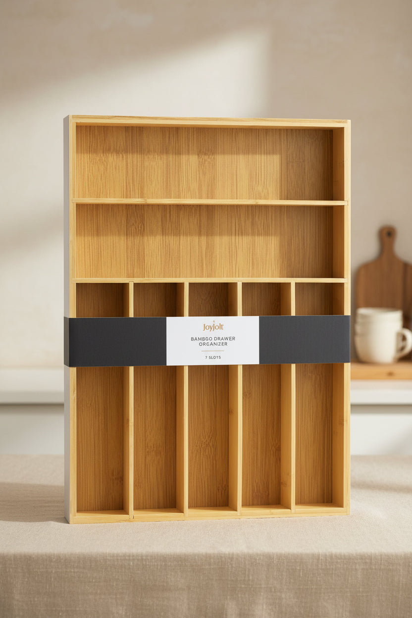 JoyJolt Bamboo Drawer Organizer