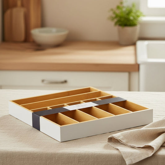 JoyJolt Bamboo Drawer Organizer