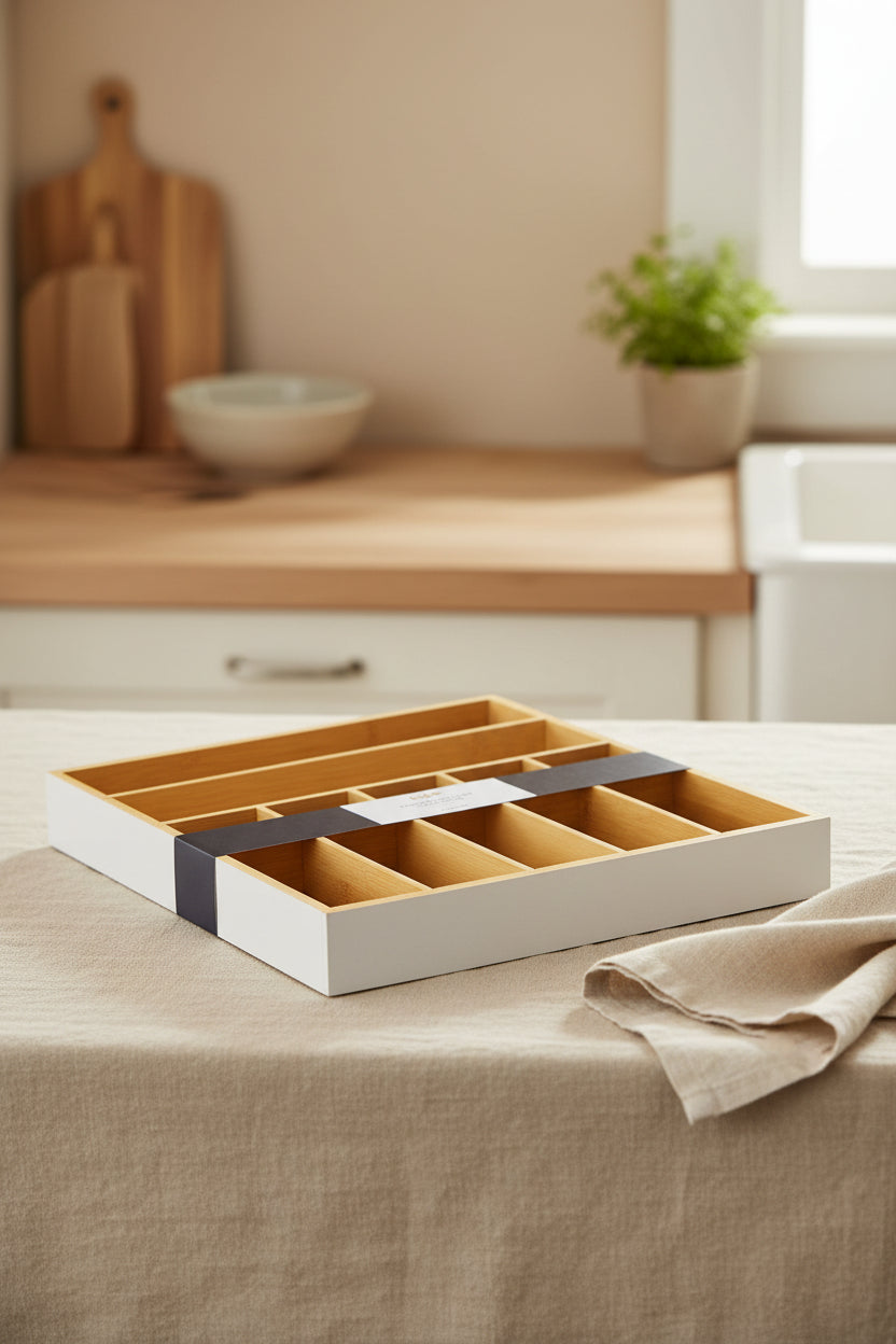 JoyJolt Bamboo Drawer Organizer