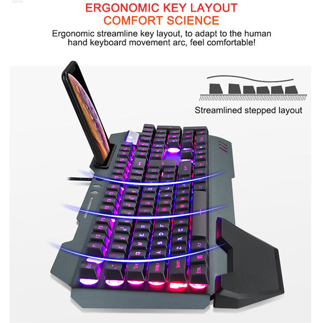 Ergonomic Keyboard with RGB Backlight