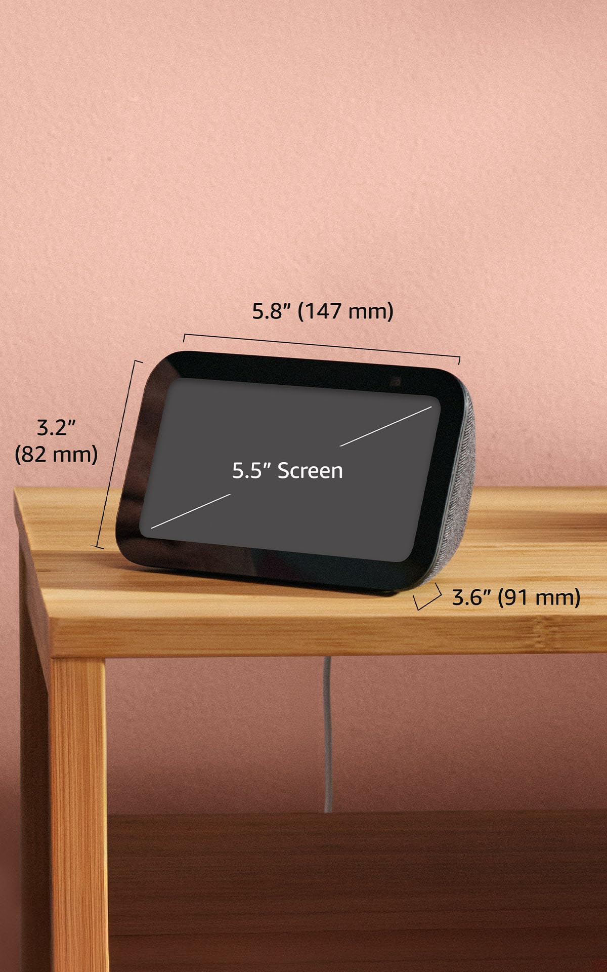 Amazon Echo Show 5 (newest model), Smart display, Designed for Alexa+, 2x the bass and clearer sound, Cloud Blue