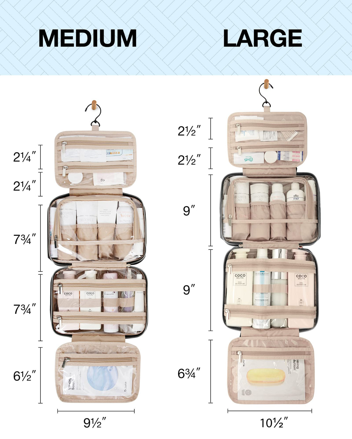BAGSMART Toiletry Bag Makeup Organizer