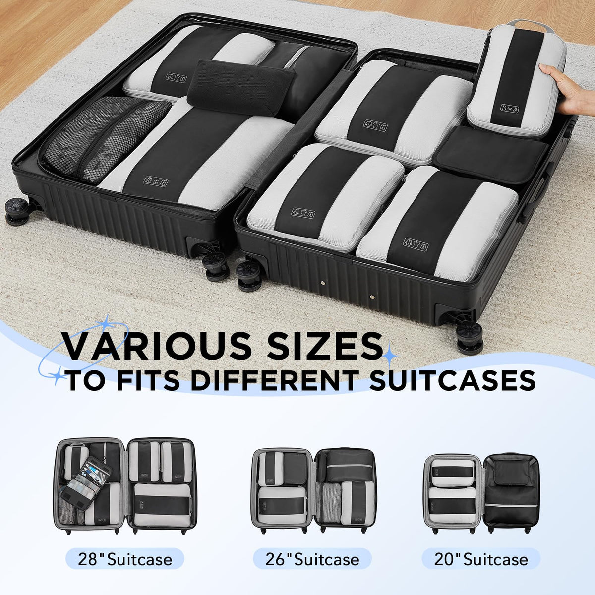 Compression Packing Cubes for Travel Essentials