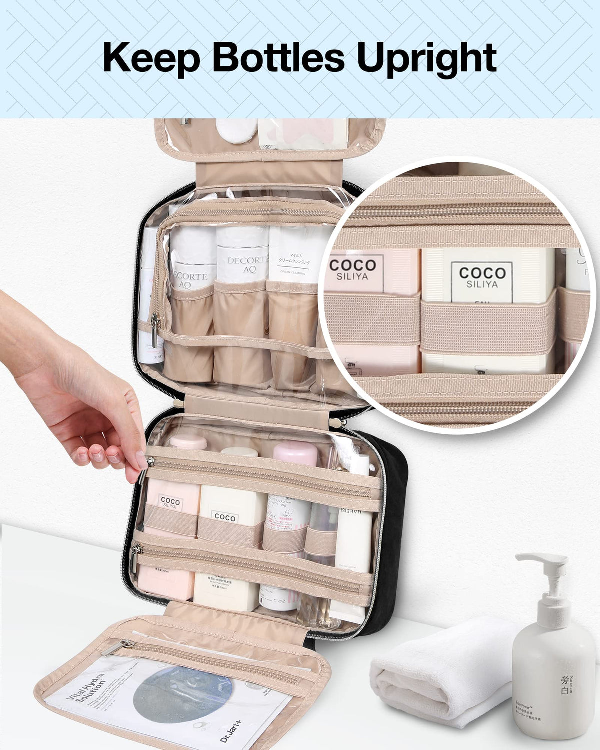 BAGSMART Toiletry Bag Makeup Organizer