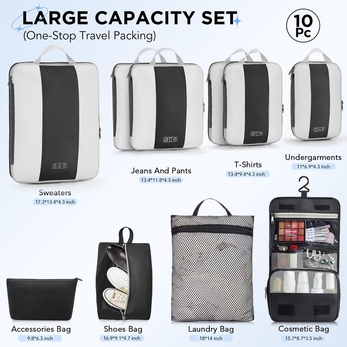 Compression Packing Cubes for Travel Essentials