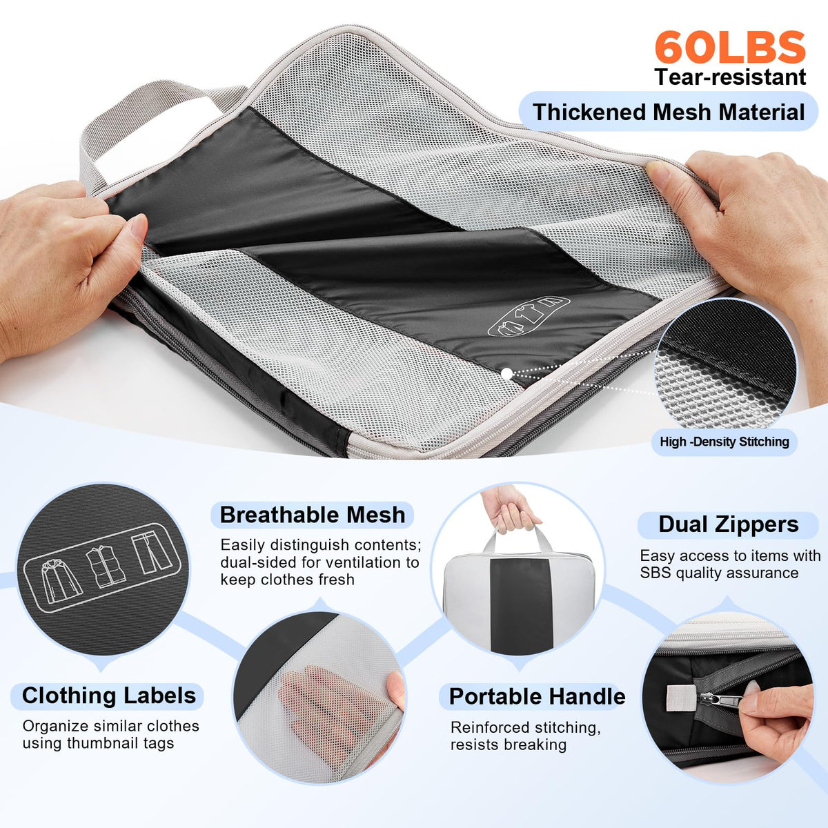 Compression Packing Cubes for Travel Essentials